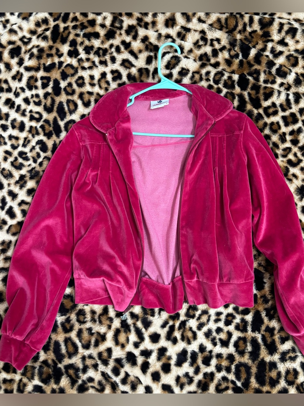 (3 for $30) Vintage 80s Cerise Track Jacket